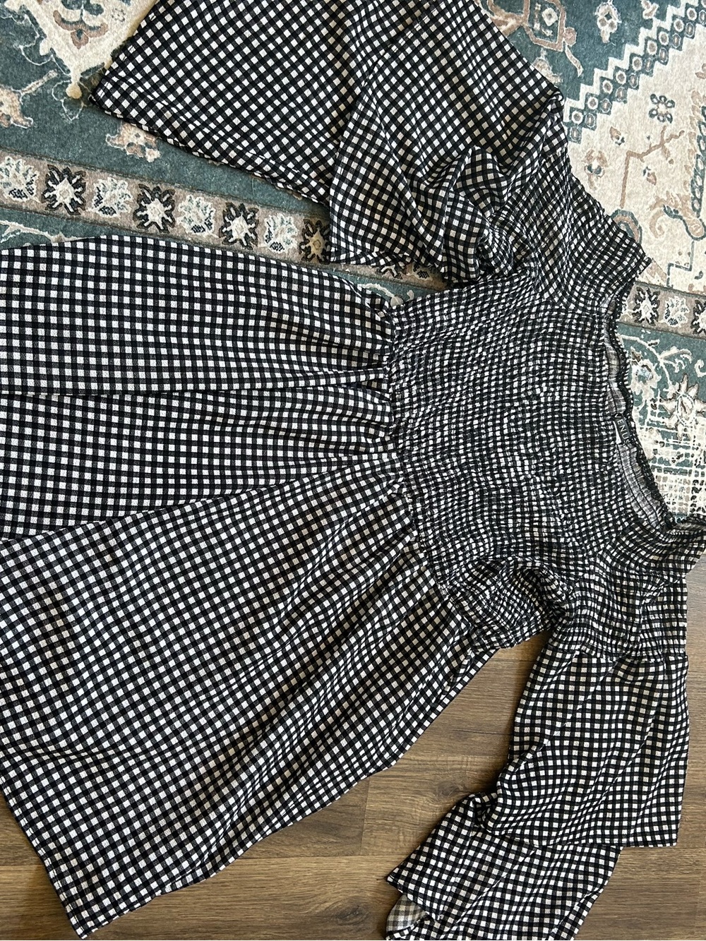 Venus Black & White Checkered Romper - Picture 3 of 3